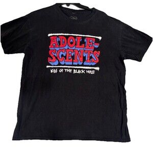 Adolescents Kids Of The Black Hole Punk Band T-Shirt Black Graphic Tee L